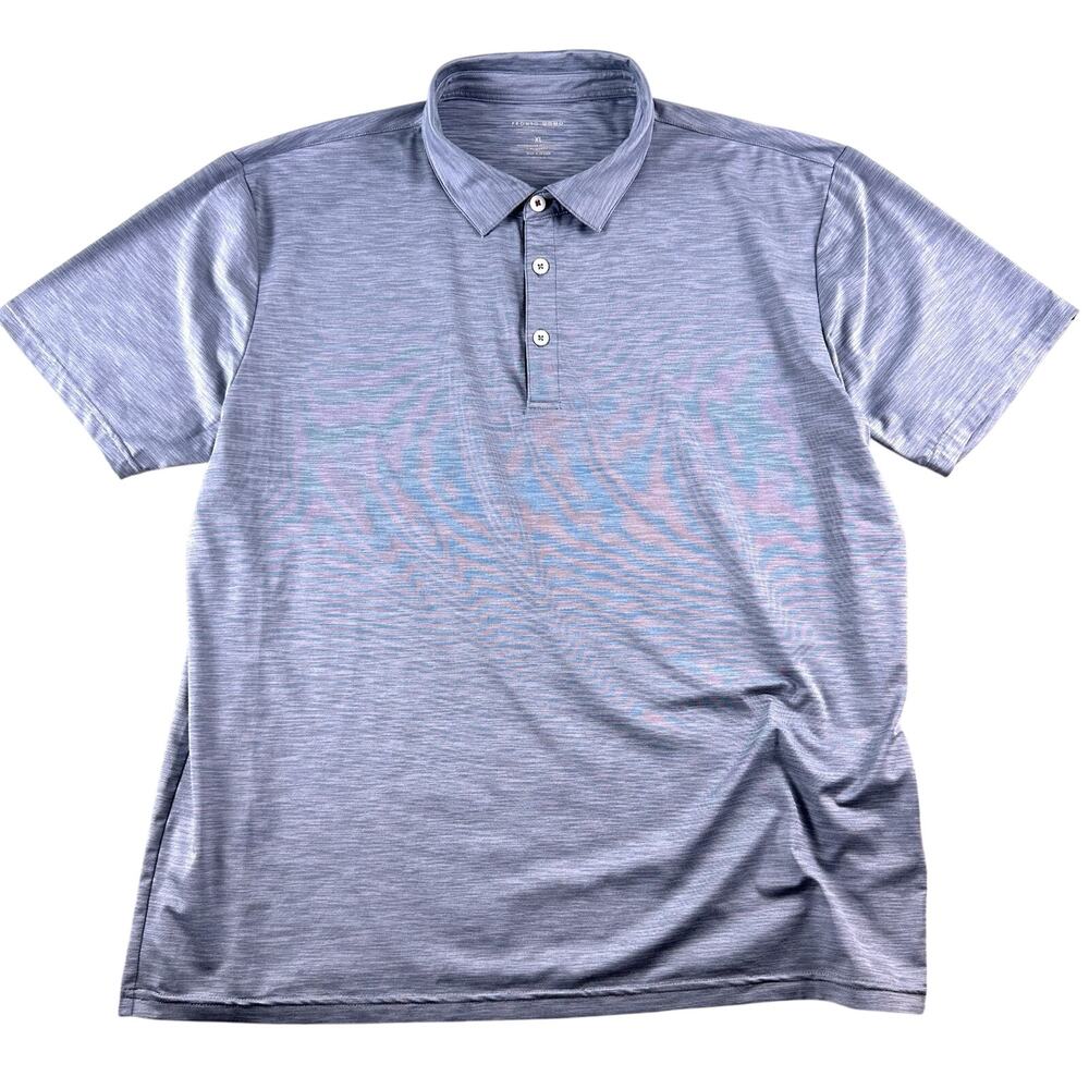 Pronto Uomo Polo Shirt Men's XL Gray Striped Coolmax Performance Golf Casual